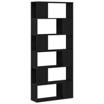 Étagère vidaXL en chêne noir 80x24x186 cm en bois d'ingénierie