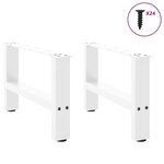 vidaXL Pieds de table basse Blanc 2 pièces 50 x (30-31) cm Acier