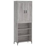 vidaXL Buffet haut Sonoma gris 69 5x34x180 cm Bois d'ingénierie