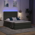 vidaXL Lit avec des lumières à LED Gris foncé 140 x 200 cm tissu