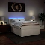 vidaXL Sommier à lattes de lit avec matelas Blanc 160x200cm Similicuir