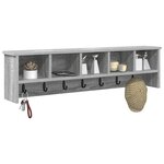 vidaXL Porte-manteau mural avec étagère Sonoma gris 100 x 16 x 26 cm