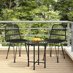 vidaXL Chaises de jardin 2 Pièces Noir 48x62x84 cm Résine tressée