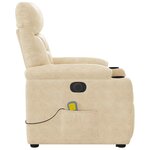vidaXL Fauteuil inclinable de massage électrique crème