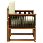 vidaXL Sofa de milieu extérieur Bois d'Acacia Massif Naturel
