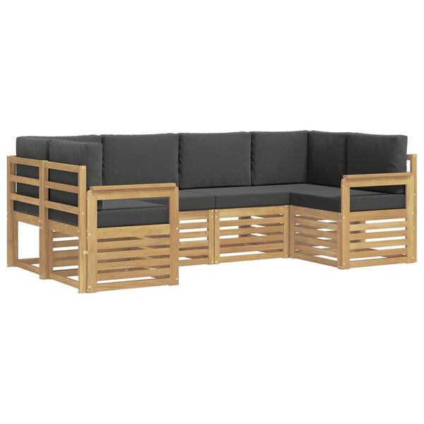 vidaXL Ensemble de canapés d'extérieur 5 pc Blanc et Anthracite