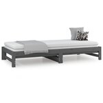 vidaXL Lit coulissant sans matelas gris 2x(90x200) cm