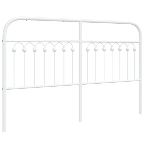 vidaXL Tête de lit métal blanc 160 cm
