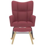 vidaXL Chaise à bascule avec repose-pied Rouge bordeaux Tissu