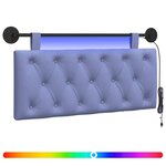 vidaXL Tête de lit suspendue Avec lumière LED Bleu denim Tissu