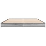 vidaXL Cadre de lit sonoma gris 150x200 cm bois d'ingénierie et métal