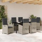 vidaXL Ensemble de salle à manger pour jardin 7 Pièces Gris clair