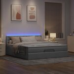 vidaXL Lit ottoman avec matelas gris clair 160x200 cm tissu