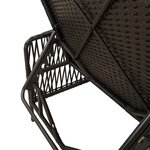 vidaXL Transat avec coussin noir en poly rattan.