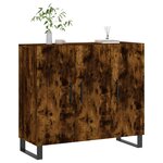 vidaXL Buffet chêne fumé 90x34x80 cm bois d'ingénierie