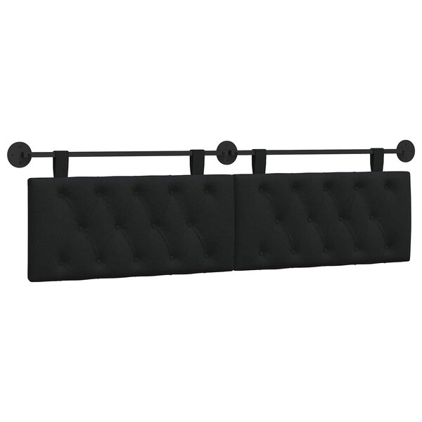 vidaXL Tête de lit suspendue Noir Tissu