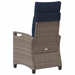 vidaXL Chaise de jardin 2 Pièces gris et bleu marine 56 x 60 x 112 cm