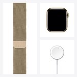 Apple Watch Series 6 GPS + Cellular, 40mm Boîtier en Acier Inoxidable Or avec Bracelet Milanais Or