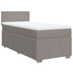 vidaXL Sommier à lattes de lit avec matelas Taupe 100x200 cm Tissu