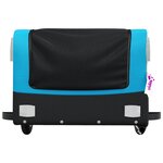 vidaXL Remorque de vélo noir et bleu 30 kg fer