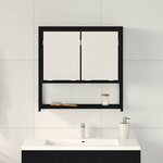 vidaXL Armoire de toilette avec miroir Chêne noir 60 x 16 x 60 cm