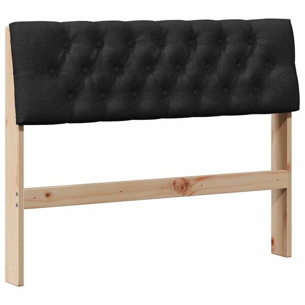 vidaXL Tête de lit capitonnée Noir 100 cm Pin massif