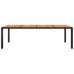 vidaXL Table de jardin 250x100x75 cm Acacia et résine tressée Noir