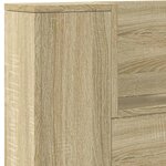 vidaXL Armoire tête de lit avec LED chêne sonoma 140x16 5x103 5 cm