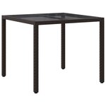 vidaXL Table de jardin pour repas Marron 90 x 90 x 75 cm Poly rotin