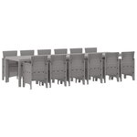 vidaXL Ensemble de salle à manger pour jardin 13 Pièces Gris clair