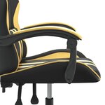vidaXL Chaise de jeu pivotante Noir et doré Similicuir