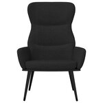 vidaXL Chaise de relaxation avec tabouret Noir Tissu
