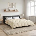 vidaXL Duvet d'été simple Matelassé Crème 240 x 260 cm Microfibre