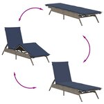 vidaXL Chaises longues lot de 2 avec table gris résine tressée
