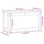 vidaXL Boîte de rangement 80x40x45 5 cm Bois massif de pin
