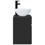 vidaXL Meuble de lavabo mural Noir 39 x 35 x 63 cm Bois d'ingénierie