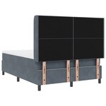 Lit box spring vidaXL avec matelas et LED Gris foncé 140x200 cm Velours