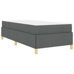 vidaXL Cadre de lit avec matelas Gris foncé 100 x 200 cm tissu