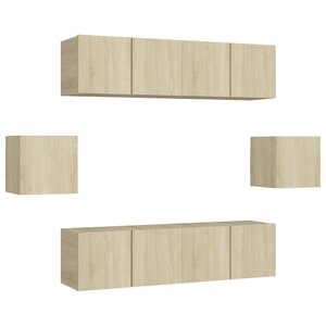 vidaXL Ensemble de meubles TV 6 Pièces Chêne sonoma Bois d'ingénierie