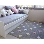 Tapis coton motif petites étoiles 3 couleurs - gris rose - 120 x 160