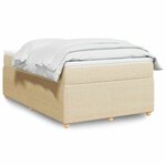 vidaXL Sommier à lattes de lit avec matelas Crème 120x200 cm Tissu