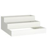 vidaXL Jardinière de jardin 3 niveaux 90x90x35 cm Acier blanc