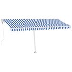 vidaXL Auvent automatique sur pied 500x300 cm Bleu/Blanc
