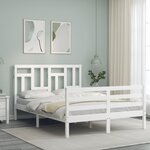vidaXL Cadre de lit sans matelas blanc 120x200 cm bois massif