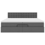 VidaXL Cadre de lit ottoman avec matelas gris foncé 200x200 cm tissu