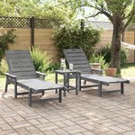 vidaXL Mobilier de jardin lounge 2 Pièces Gris clair 53 x 195.5 x 30cm