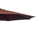 Parasol déporté octogonal à manivelle inclinable manivelle avec pied en acier diamètre 3 m chocolat