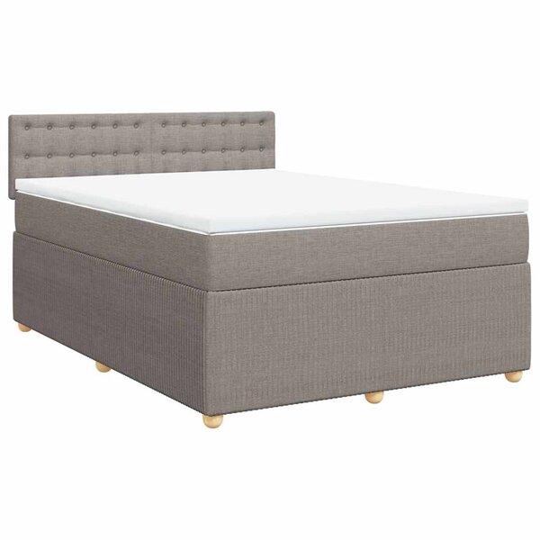vidaXL Sommier à lattes de lit avec matelas Taupe 140x200 cm Tissu