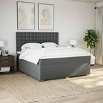 vidaXL Sommier à lattes de lit avec matelas Gris foncé 180x200cm Tissu