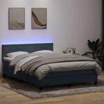 vidaXL Sommier à lattes de lit et matelas et LED gris foncé 160x210cm velours